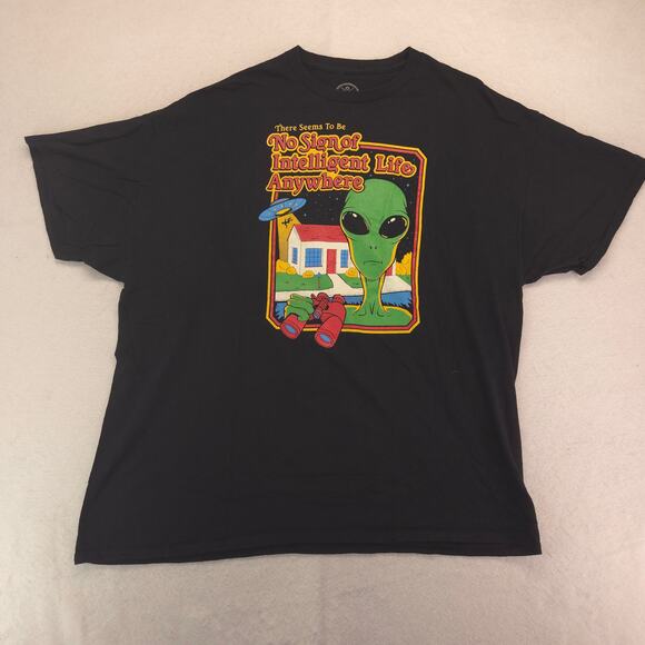 DOM Alien No Sign of Intelligent Life Anywhere T Shirt Mens Size 2XL Black - Picture 2 of 9